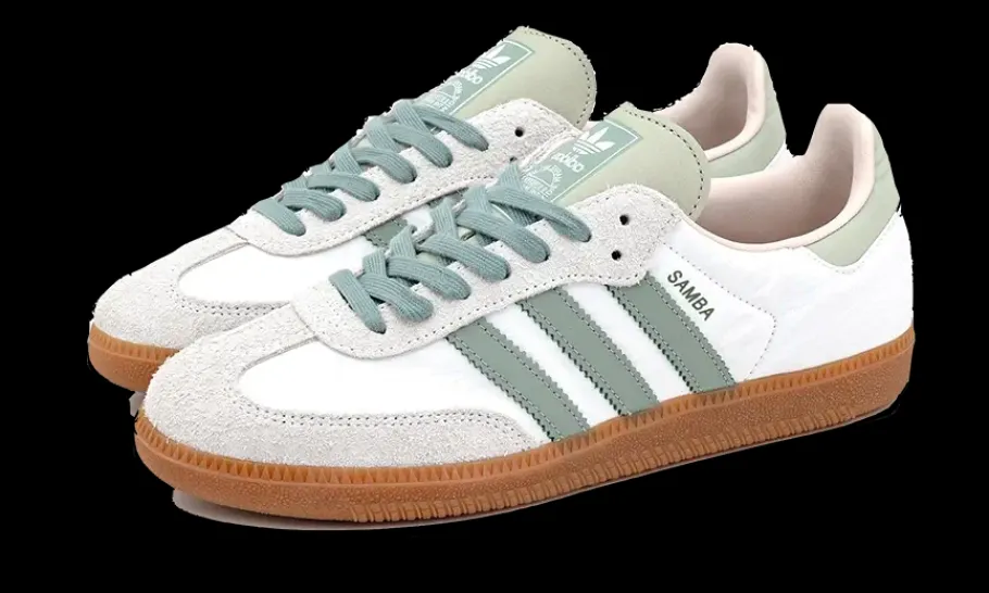 Samba OG Cloud White Silver Green<Adidas Outlet