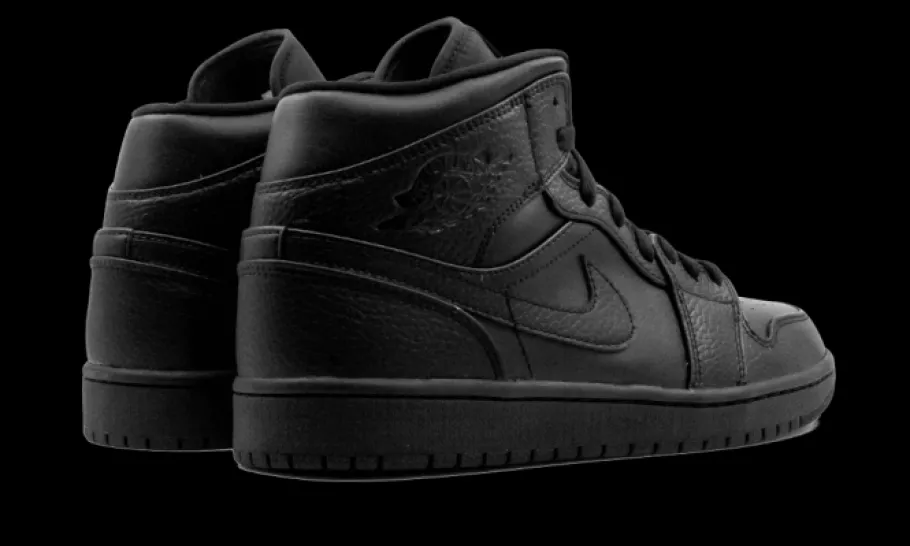1 Mid Triple Black<Air Jordan Clearance