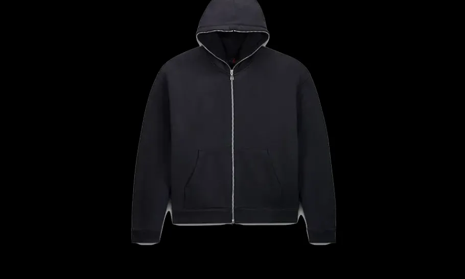 Travis Scott Full Zip Hoodie Black<Air Jordan Outlet