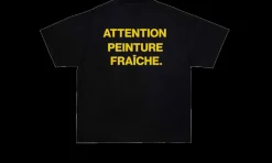 T-Shirt Black Yellow<Attention Peinture Fraiche Discount