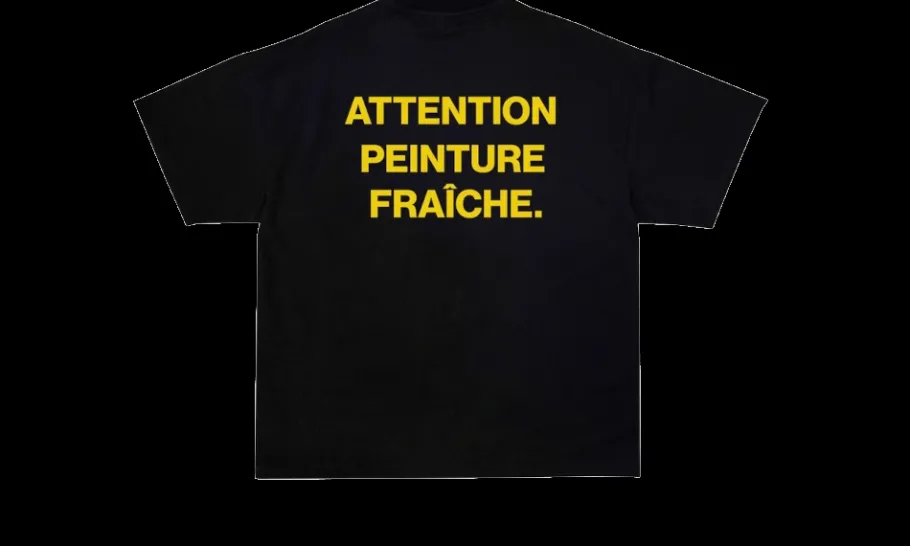 T-Shirt Black Yellow<Attention Peinture Fraiche Discount