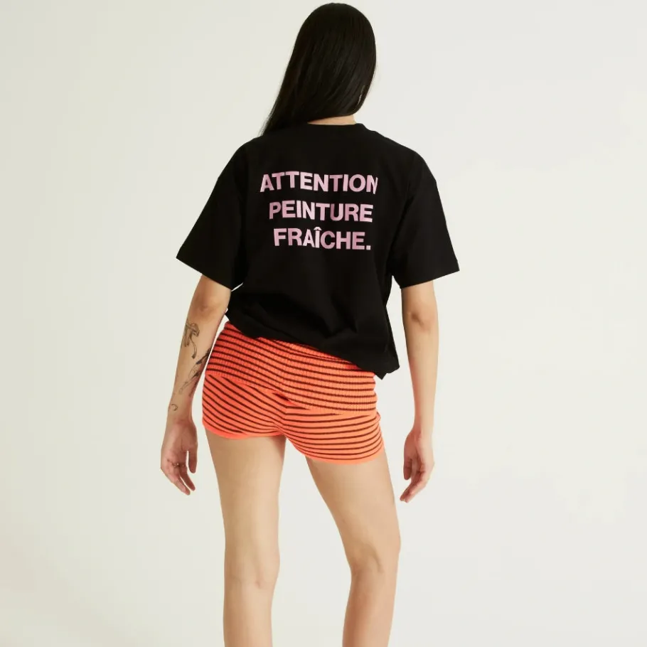T-Shirt Black Pink<Attention Peinture Fraiche Outlet
