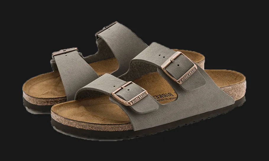 Arizona Birko-Flor Nubuck Stone<Birkenstock Clearance