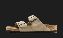 Arizona Suede Leather Taupe<Birkenstock Sale