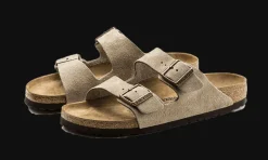 Arizona Suede Leather Taupe<Birkenstock Sale