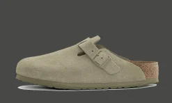 Boston Suede Regular Faded Khaki<Birkenstock Clearance