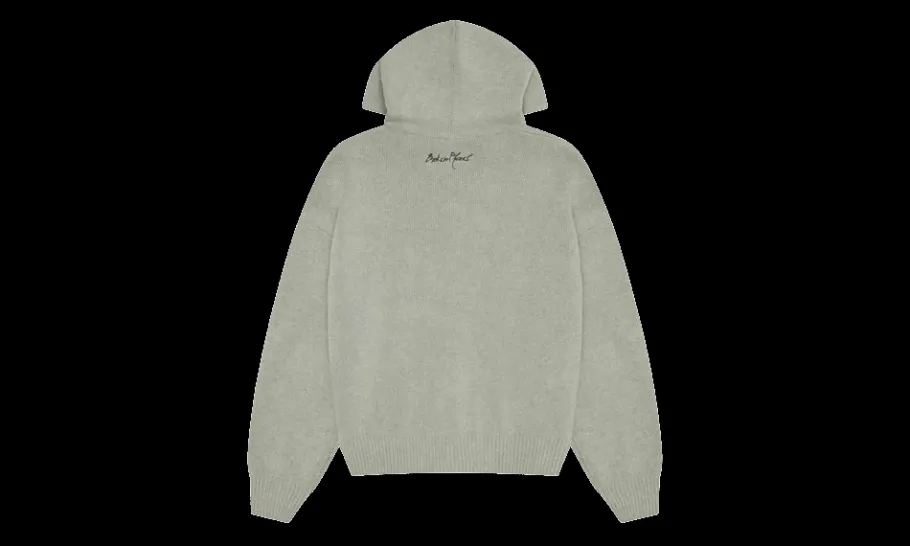 Sun Logo Knit Zip-Up Hoodie Heather Grey<Broken Planet Hot