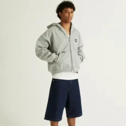 Sun Logo Knit Zip-Up Hoodie Heather Grey<Broken Planet Hot