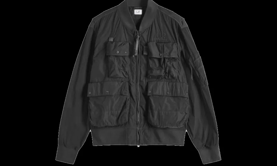Chrome R Multipocket Bomber Jacket Black<C.P Company Discount