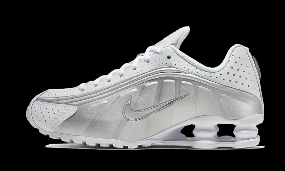 Shox R4 White Metallic Silver<Nike Fashion