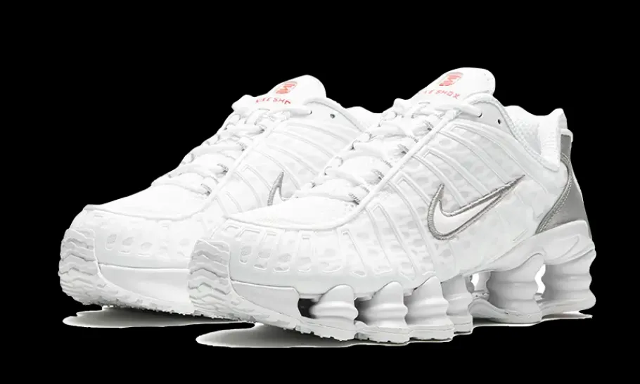 Shox TL White Metallic Silver Max Orange<Nike New