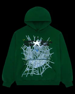 Web Hoodie Hunter Green<Sp5der Sale