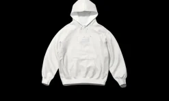 MM6 Maison Margiela Foil Box Logo Hooded Sweatshirt White<Supreme Sale