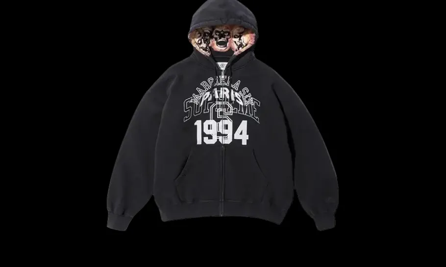 MM6 Maison Margiela Zip Up Hooded Sweatshirt Black<Supreme Hot