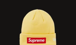 New Era Box Logo Beanie (FW22) Pale Yellow<Supreme New