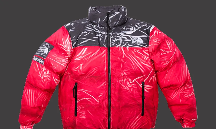 The North Face Printed Nuptse Jacket Red<Supreme Fashion