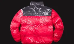 The North Face Printed Nuptse Jacket Red<Supreme Fashion