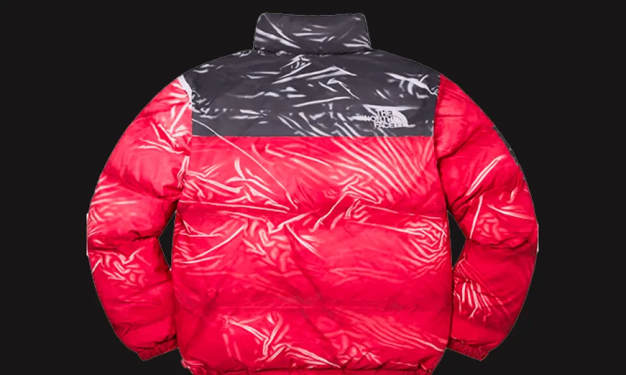 The North Face Printed Nuptse Jacket Red<Supreme Fashion