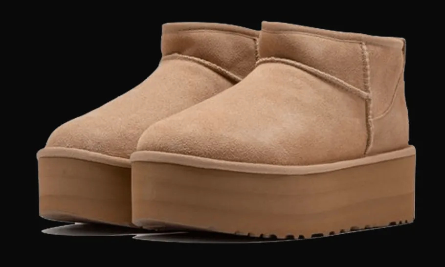 Classic Ultra Mini Platform Boot Sand<UGG New