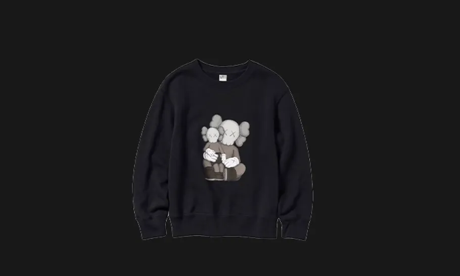 Longsleeve Sweatshirt KAWS Black Enfant<Uniqlo Sale